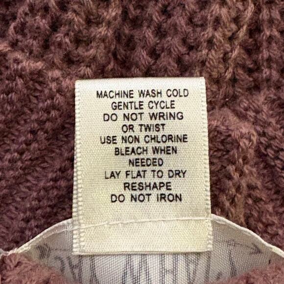 Say What Sweater Purple Peephole Cable Knit Woman's Size Medium Neutral - Picture 8 of 10